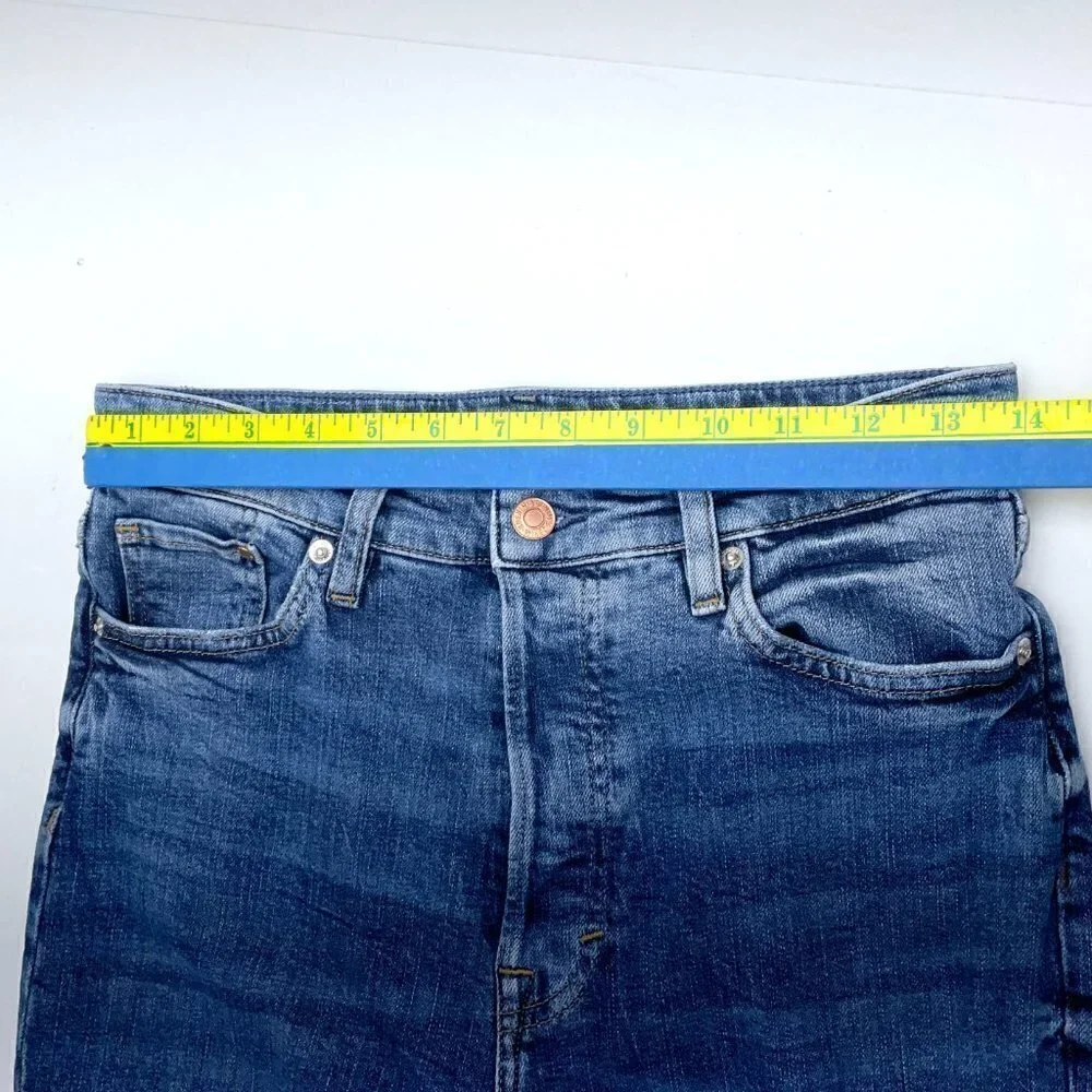 &Denim by H&M Womens Mom Jeans High Rise Button Fly Distressed size 4 length 30